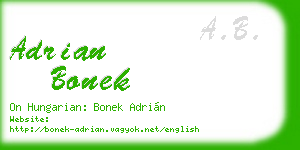 adrian bonek business card